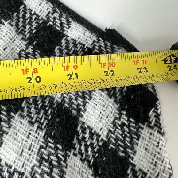 Styline BLACK WHITE REVERSIBLE PLAID VEST KIMONO One size - Picture 15 of 16